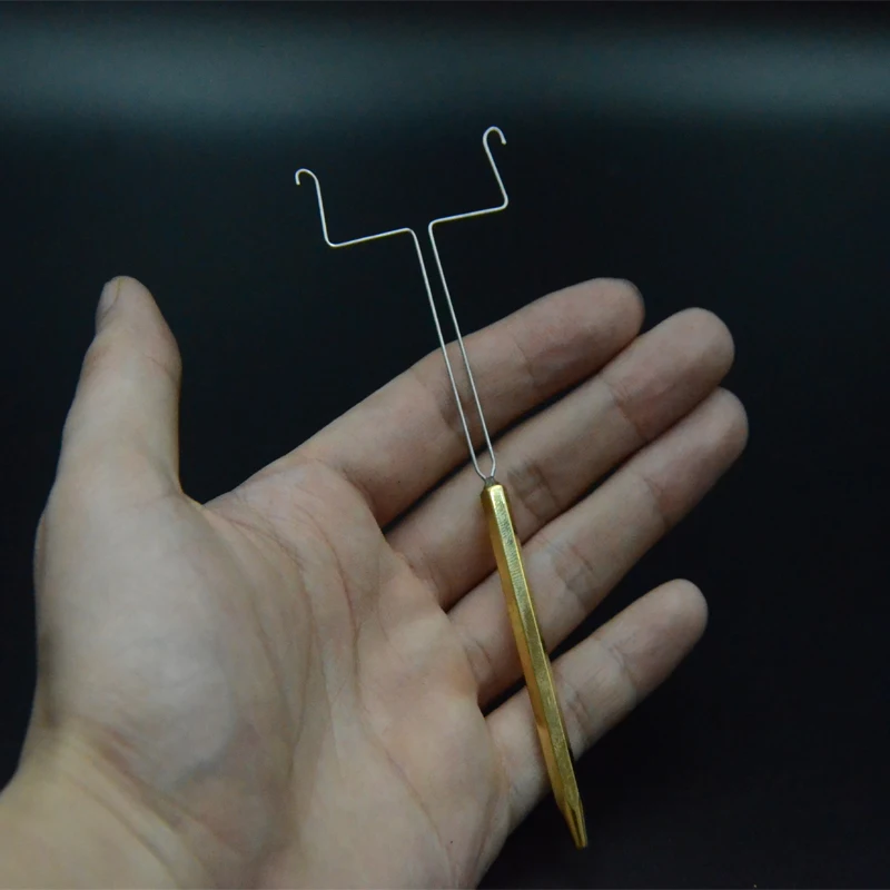 Herramienta de pesca con mosca twister, alambre dividido en forma de Y, medio enganche, mango de latón, aparejos de atado de moscas, socio de doblaje, 1pc - imagen 4