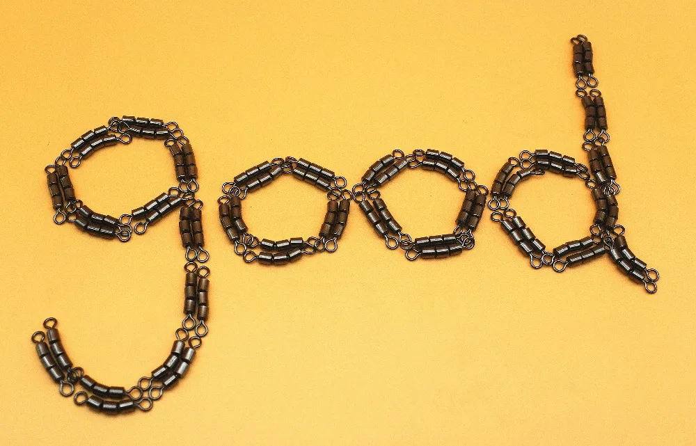 Conector de barril giratorio de triple rodamiento para pesca, accesorio profesional de alta velocidad, 8 tamaños, 50 unidades por lote - imagen 2