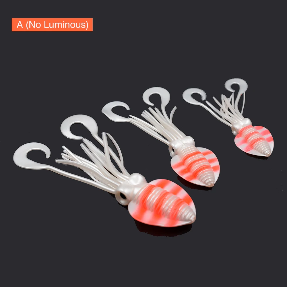 MNFT 12 cm/15 cm/18 cm UV calamar Jig pesca atún señuelos pesca en el mar Wobbler señuelo de silicona pulpo Calamar cebo suave - imagen 3