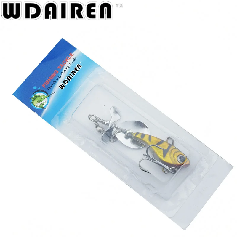 WDAIREN-Cebo duro de Metal giratorio, cuchara de 11,5g, VIB, anzuelo triple, perca, Señuelos de Pesca, aparejos de cebo duro con vibración, WD-025 - imagen 5
