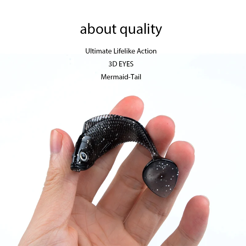 Meredith trucha 10 unids/lote aparejos de pesca cebo 10 colores pesca señuelos blandos cola de sirena 9g/90mm - imagen 2