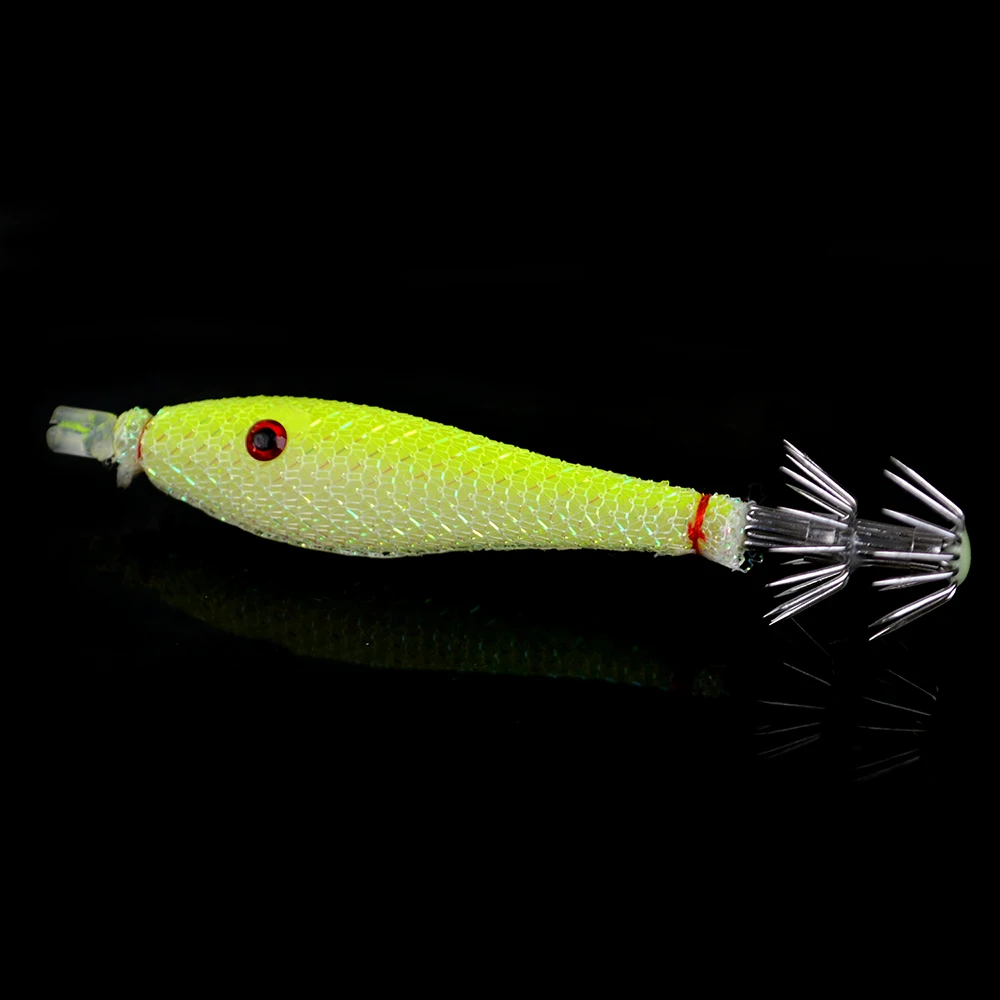 FiSH KING-señuelo luminoso de Pesca en el mar, anzuelo de pulpo de calamar suave, aparejos de Pesca Vissen, cebo artificial, 5 piezas, 9cm, 8g - imagen 3