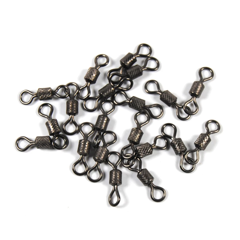 Paquete pequeño de eslabones giratorios para pesca en agua salada, accesorio negro de latón fuerte, #1 #2 #1/0 2/0 3/0, 1 paquete - imagen 3