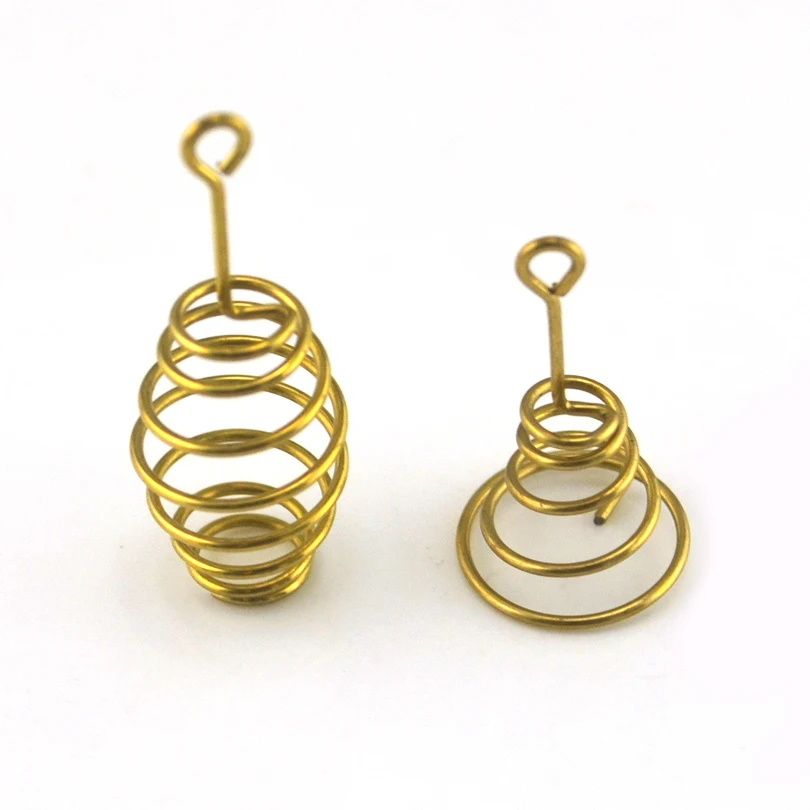 MNFT 24 unids/lote anzuelos de explosión de cebo de pesca 4CM oliva 3CM cuerno accesorios de resorte de pesca de acero inoxidable - imagen 2