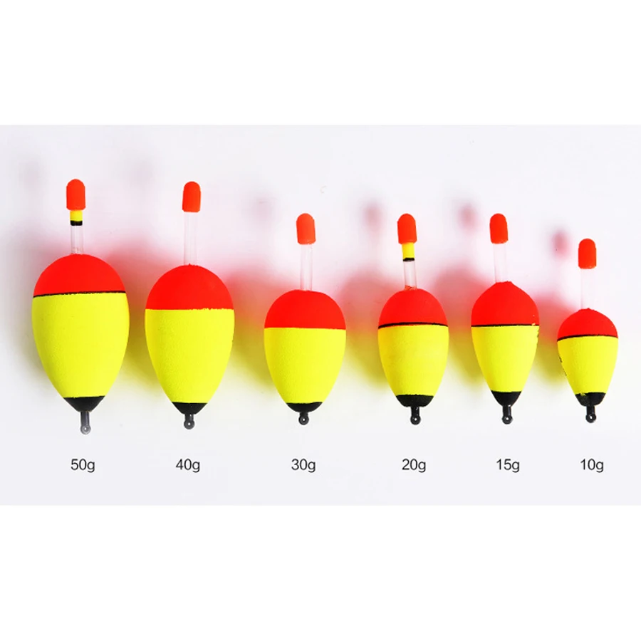 Juego de flotadores de pesca EVA, accesorios de aparejos de pesca de mar, palos luminosos nocturnos Bobber, 10g-50g, 10 unids/lote - imagen 2