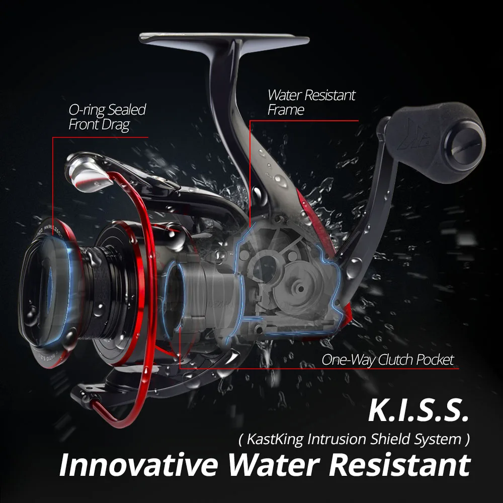 KastKing-Sharky III, Carrete Giratorio Resistente al Agua para Pescar, Carretes de Pesca de 18kg de Arrastre Máximo, Accesorio Innovador para Pescas de Lucio y Lubina - imagen 4