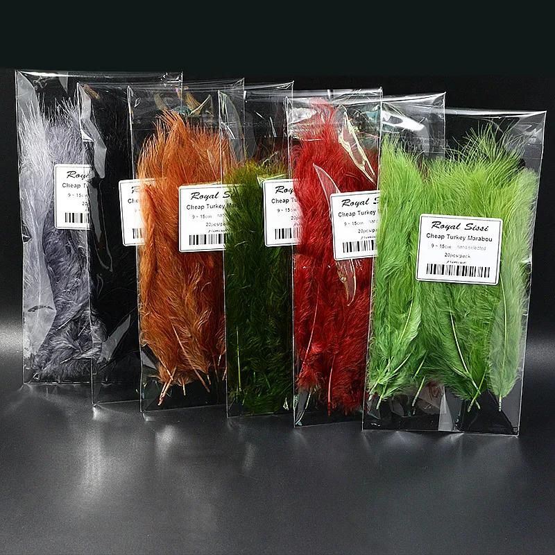 Royal Sissi 120 Uds varios colores surtidos plumas de marabú de pavo barato pluma de sangre lanosa Bugger mosca atado material de plumas - imagen 3