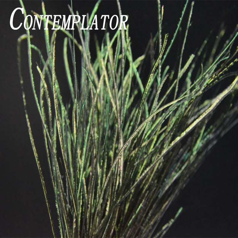 Señuelos artificiales de pavo real para ninfas, plumas de atado de moscas, señuelo húmedo, verde oliva, alambre de pavo real, doblaje, 1 bolsa, 10-18cm