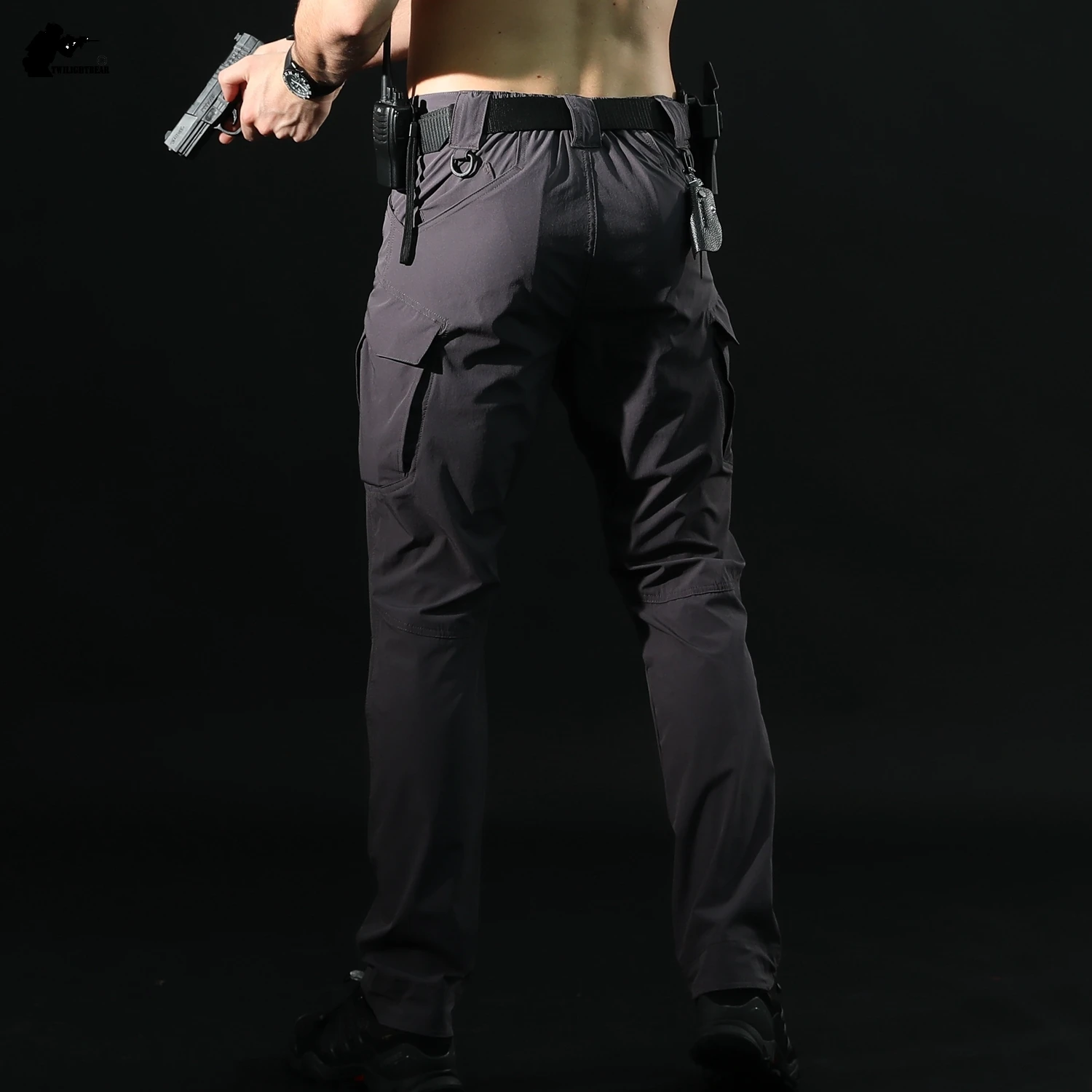 Pantalones tácticos de estiramiento para hombre, pantalones Cargo de secado rápido de gran tamaño, SWAT, Airsoft, múltiples bolsillos, pantalones de combate, AF24 - imagen 4