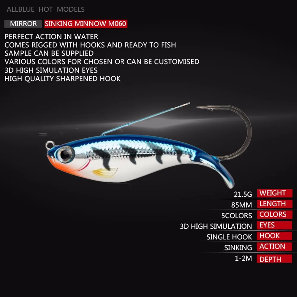 Señuelos de Pesca con forma de hielo para invierno, anzuelos de 8,5 cm y 21,5g, anzuelos anticésped, cebo duro Artificial Isca, aparejos realistas, 1 unidad - imagen 4