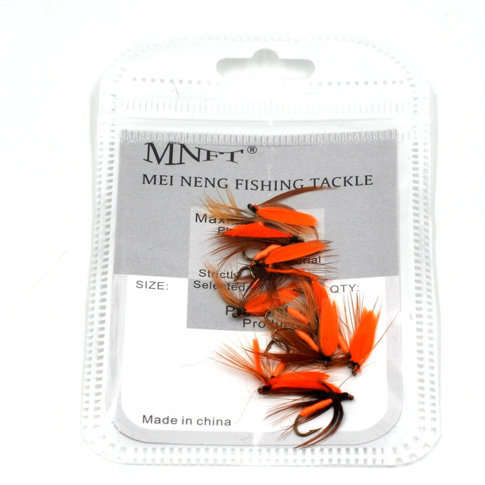 MNFT 10PCS 12 #   Anzuelo Hada Naranja mayo mosca trucha pesca señuelos pesca con mosca gancho insectos - imagen 5