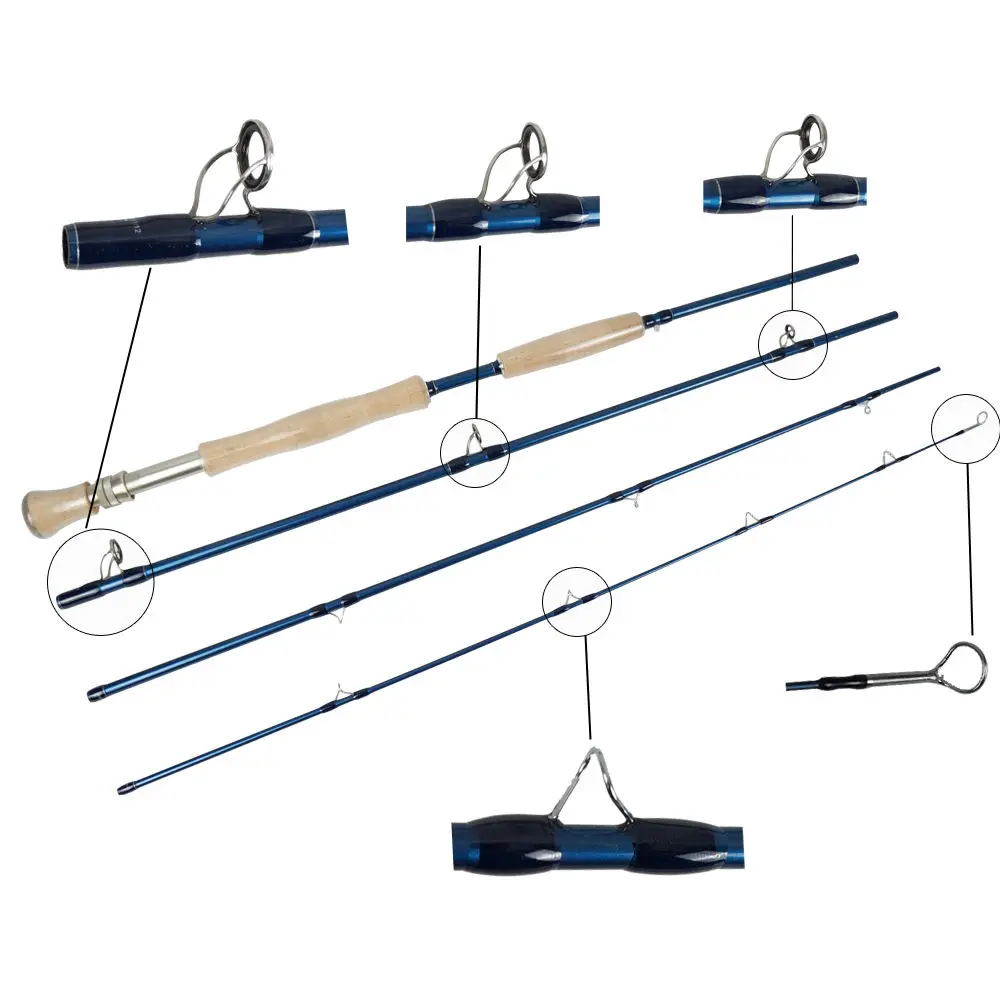 Aventik IM12 9 pies LW7-14 cañas de pescar con mosca de viaje de agua salada acción rápida peso ligero con Estuche de transporte para Walleye Bass CarpTrout - imagen 4