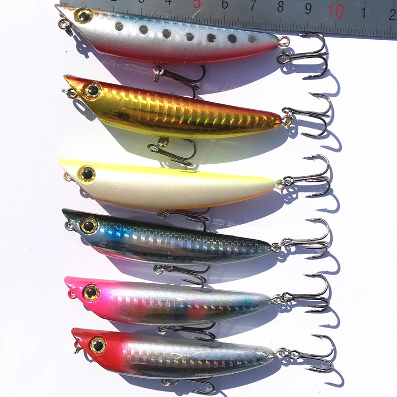 Señuelo de pesca en Zigzag para perro, señuelo de lápiz artístico, cebo duro de 9g/9cm, anzuelos triples, 1 pieza, venta - imagen 2