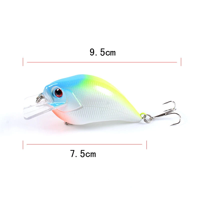 Señuelos de Pesca piezas Crankbait, Wobblers de 7,5 cm/15g, ojos 3D, flotante, de plástico Artificial, cebo duro para lubina, aparejos de Pesca