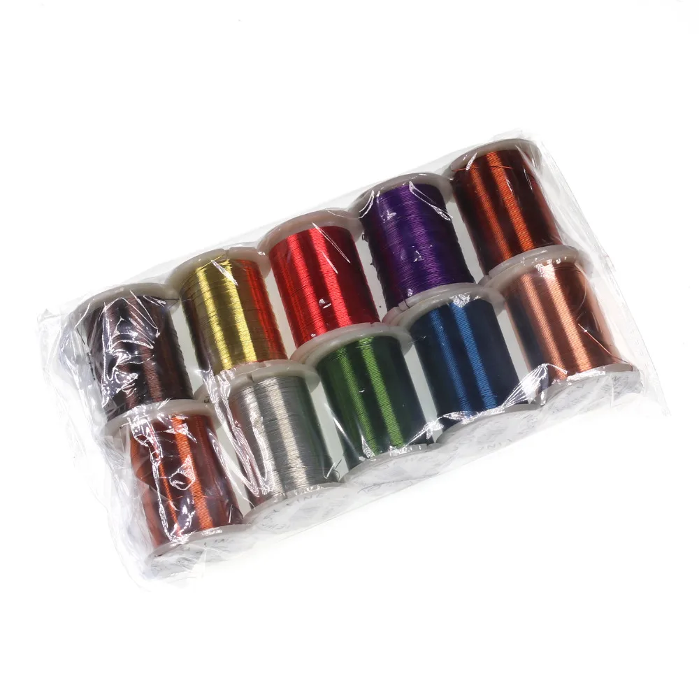 Bimoo, 10 carretes, 0,3mm X 10m, alambre de cobre para atado de moscas, línea de joyería para cobre John Fly Ninfa Midge Scud, moscas, cebo para insectos - imagen 2