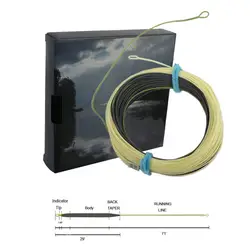 Línea de pesca con mosca flotante Aventik de tres colores con peso hacia adelante con bucles soldados 0F como línea de pesca de ninfa