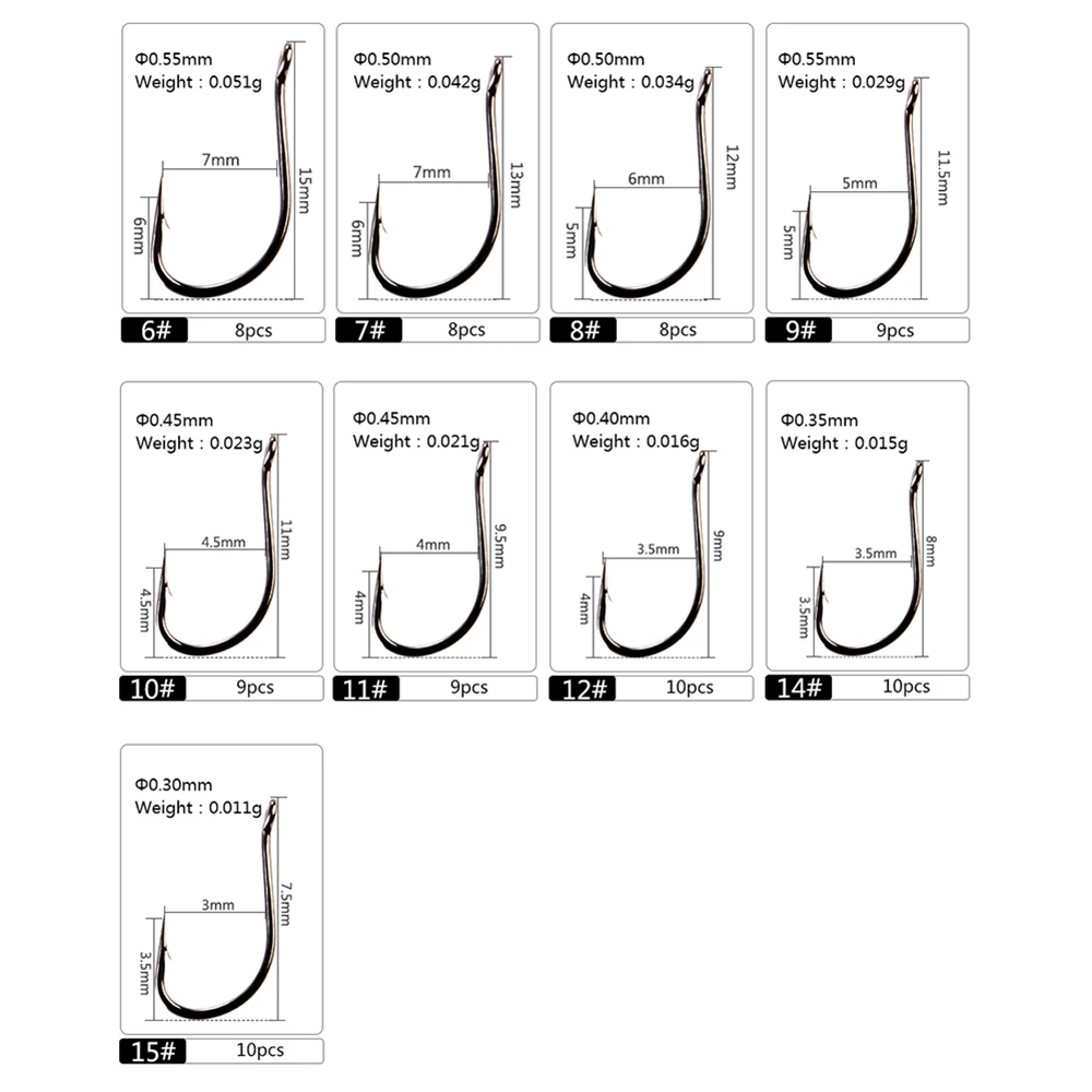 Anzuelos de pesca TOKYO SODE tamaño 6 #-15 #, gancho de pinta con ojos, gancho de mar, acero inoxidable blanco, vástago Extra largo grande, 7 piezas, 10 piezas - imagen 2