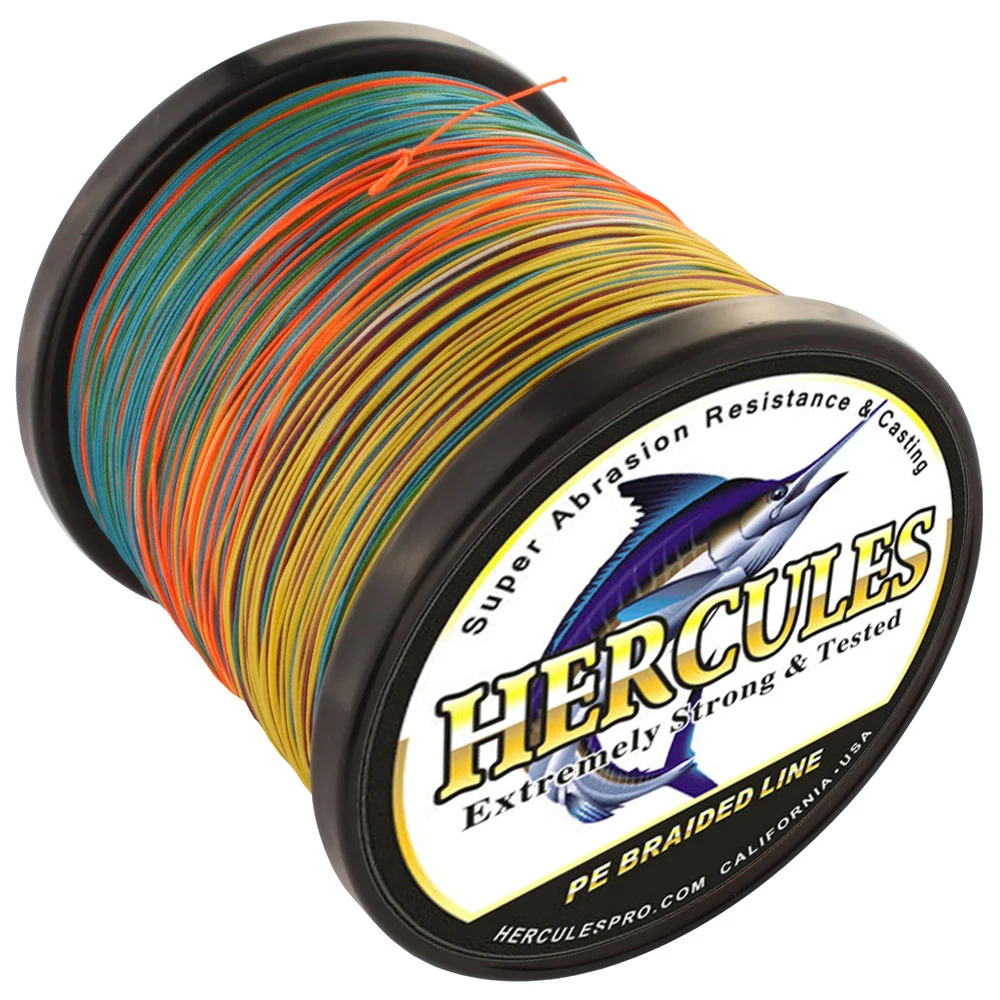 Línea de pesca trenzada Hercules, 8 hebras, Multicolor, 100M, 300M, 500M, 1000M, 1500M, 2000M, cable de pesca de mar, linha multifilamento 8 fio - imagen 3