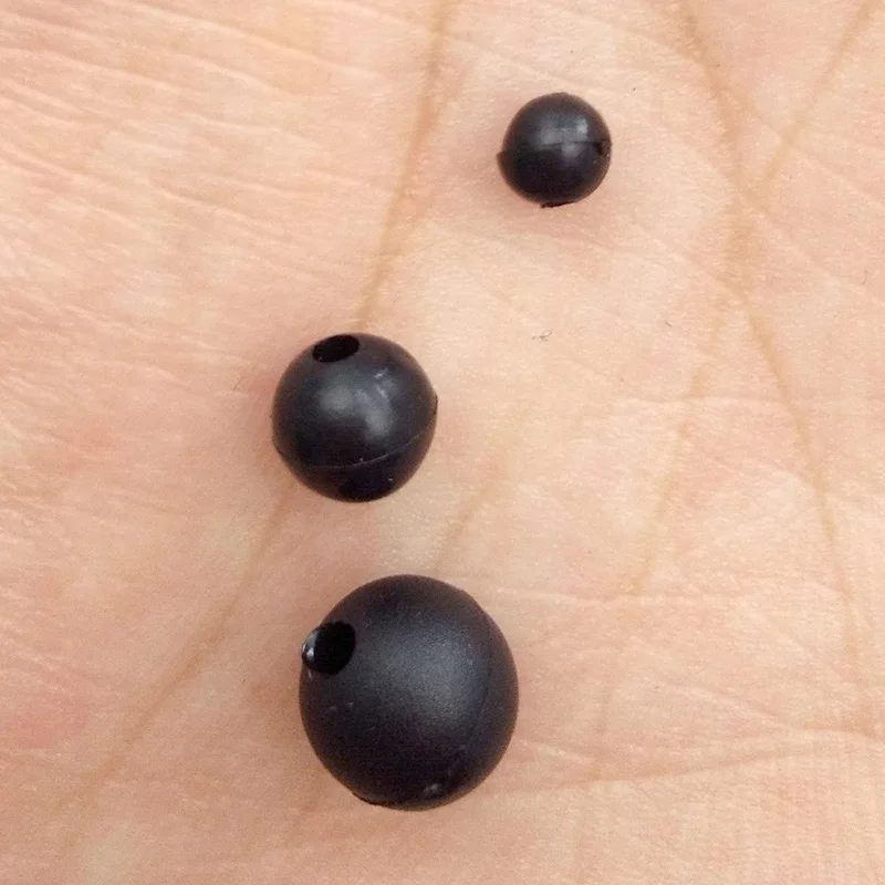 Shaddock-Cuentas blandas para pesca de carpa, aparejos de pesca de carpa, plástico térmico, goma, gris oscuro, flotantes, redondas, 50 Uds. - imagen 3