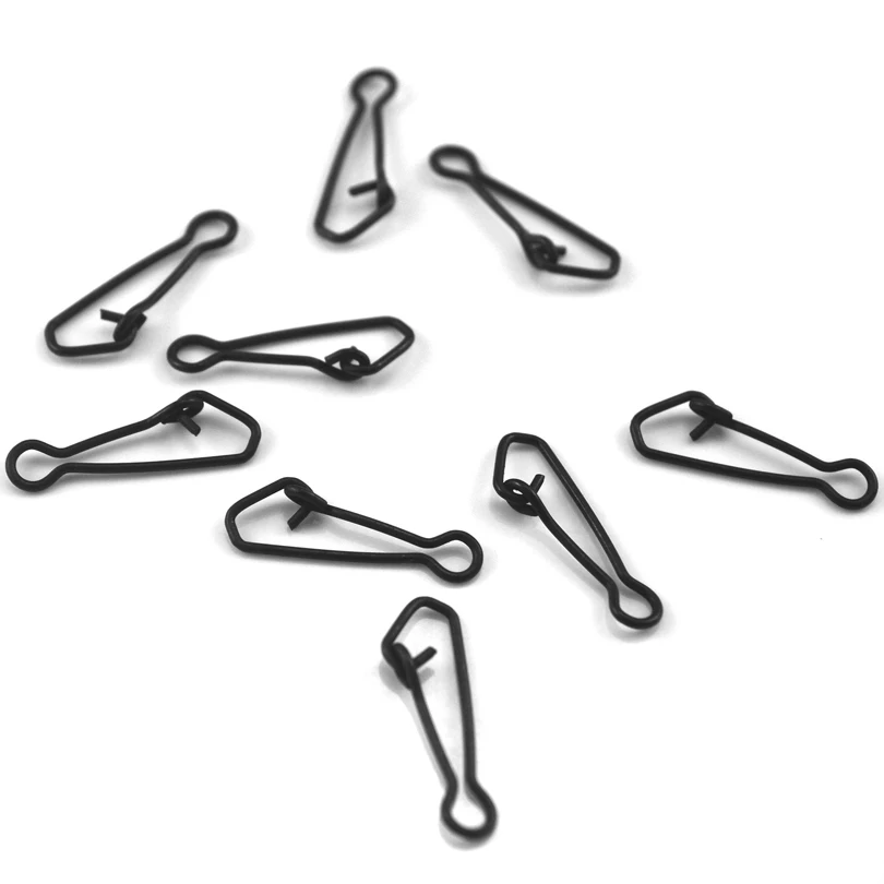 MNFT 50 unids/pack enganchado a presión aleación de latón negro mate conectores de cambio rápido accesorio de pesca conector broches de seguridad ganchos de bloqueo - imagen 2