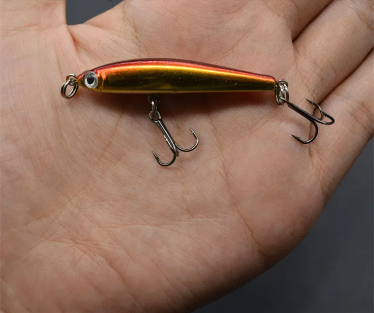 Mini señuelo de pesca, cebo tipo lápiz, 5cm/3,7g, flotador Artificial, señuelos brillantes, anzuelos triples, cebos duros para lubina, 1 pieza en oferta - imagen 3