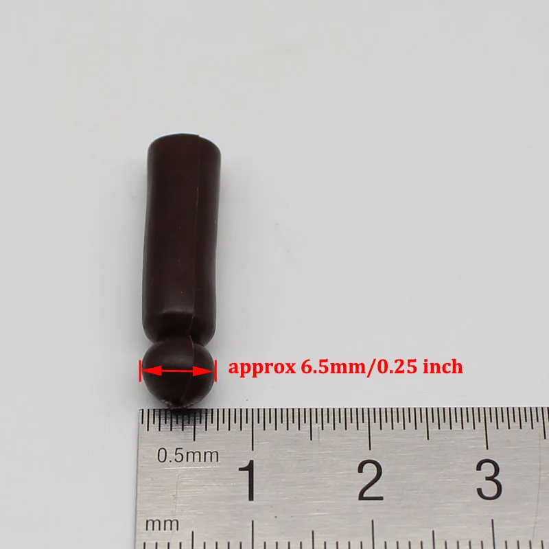 20 piezas cuentas de búfer de helicóptero Chod, Mini cuentas de búfer encubiertas de goma marrón, manga antienredos, carpa, orada, Tench, pesca gruesa - imagen 4