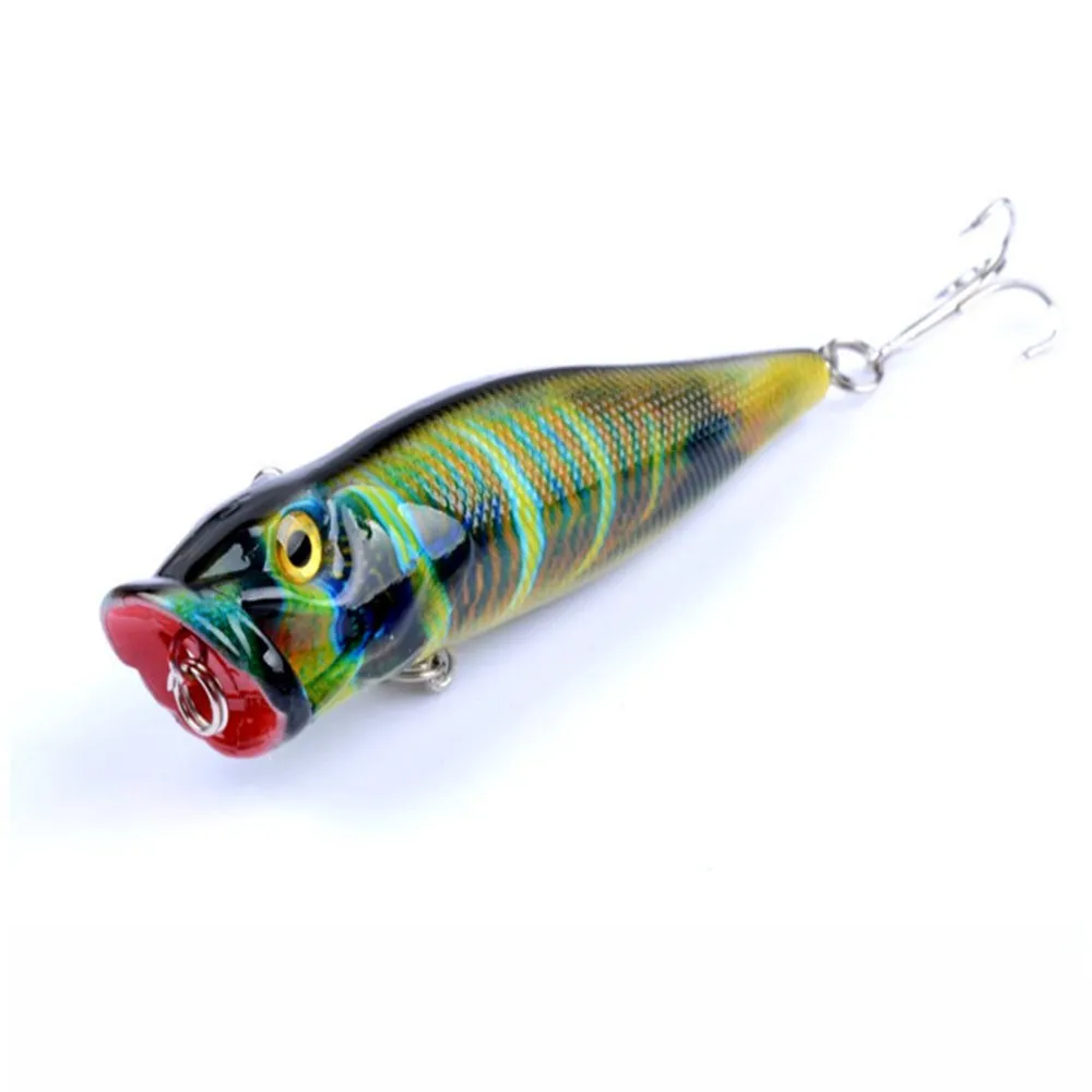 Señuelos de Pesca Topwater Popper, cebo duro de pesca Artificial, Wobblers, aparejos de pesca de plástico con anzuelos triples, 95mm, 12g, 1 ud. - imagen 3