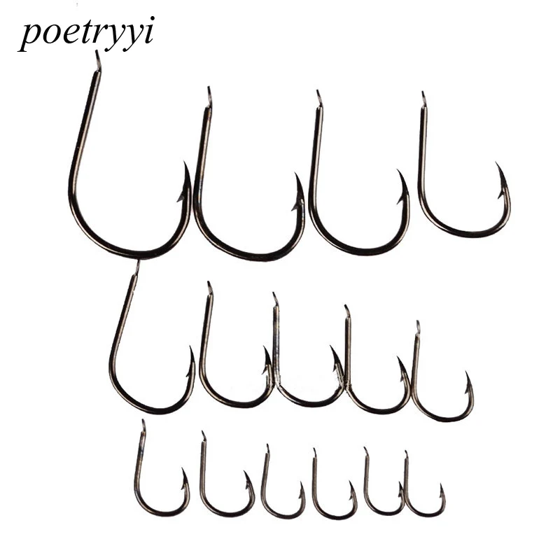 POETRYYI-anzuelos de pesca de acero con alto contenido de carbono, anzuelos de pesca de agua dulce, Agujero fuerte, aparejos de pesca de carpa, tamaño #1-15, P30