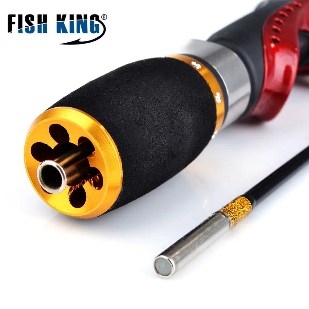 FISH KING-Mini caña de pescar giratoria de fibra de vidrio, ligera, 50CM/60CM, para invierno - imagen 5
