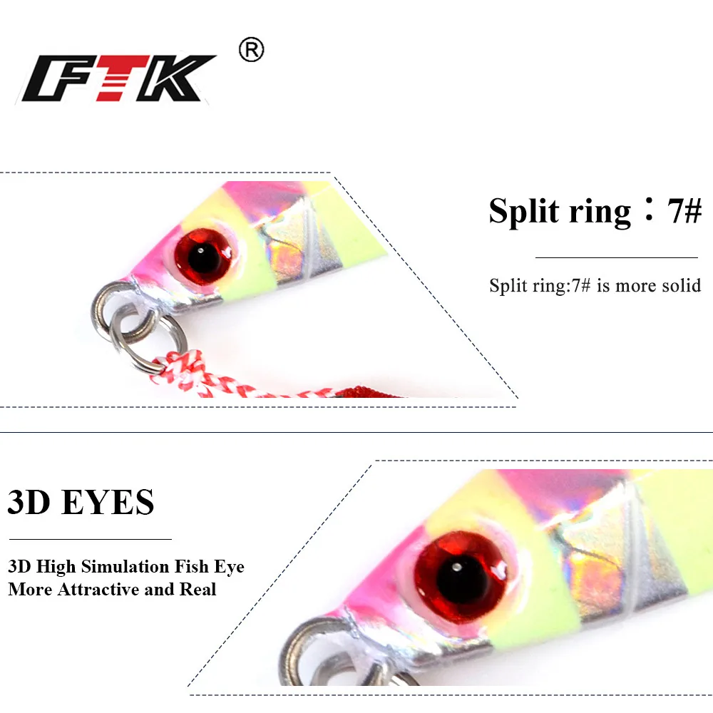 FTK Señuelo Jig Luminoso para Jigging Sardina – Gancho Asistencia - imagen 4
