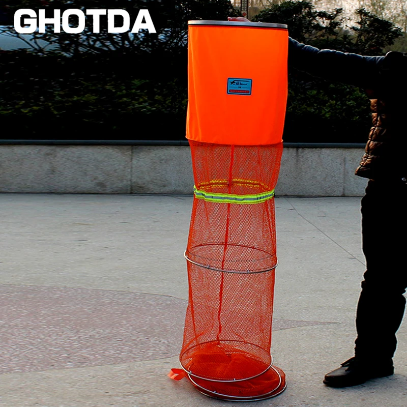 Cesta plegable de red para mantener a los peces vivos en el agua, diámetro de 25cm/33cm, longitud de 1,6 m, 1,8 m, 2,0 m, 2,5 m, 3,0 m, nueva - imagen 2