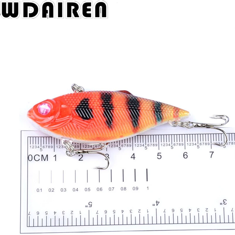 Señuelo de Pesca Vib, 1 unidad, 6,5 cm, 7,7g, ojos 3D, anzuelos triples, Wobbler, Crankbait, Pesca Peche, Kosadaka, aparejos