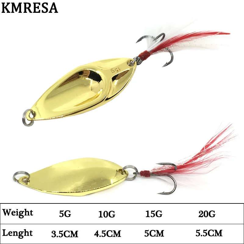 Pesca DD Spinner cuchara cebo 5g 10g 15g 20g oro/plata cuchara de Pesca cebo duro lentejuelas ruido Paillette cebos de metal Pesca - imagen 2