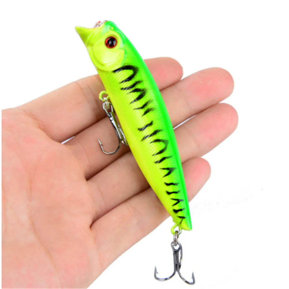 Señuelos de Pesca Popper, cebo duro de pesca Topwater de 9,2 cm/11,5g, 5 colores disponibles, cebo Crankbait Wobbler de plástico para peces Swimbait, 1 ud.