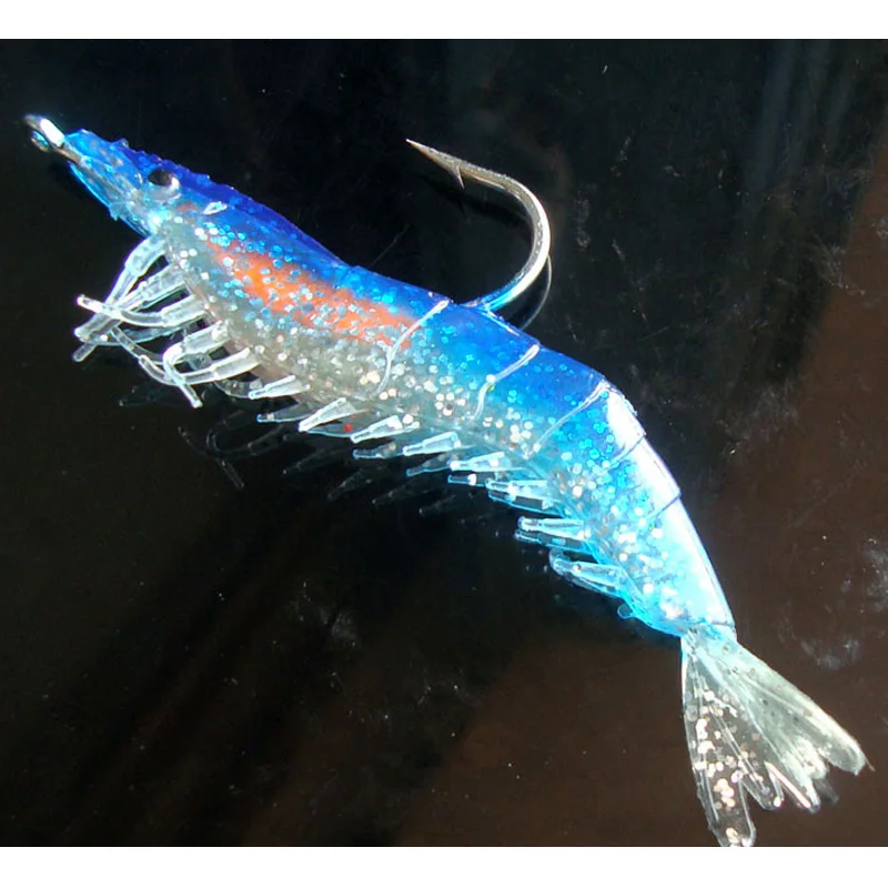 Señuelo de agua dulce y salada, cebo suave para pesca en barco, simulación de camarón brillante, gancho individual, 9cm/10g, bolsa de 2 piezas - imagen 3