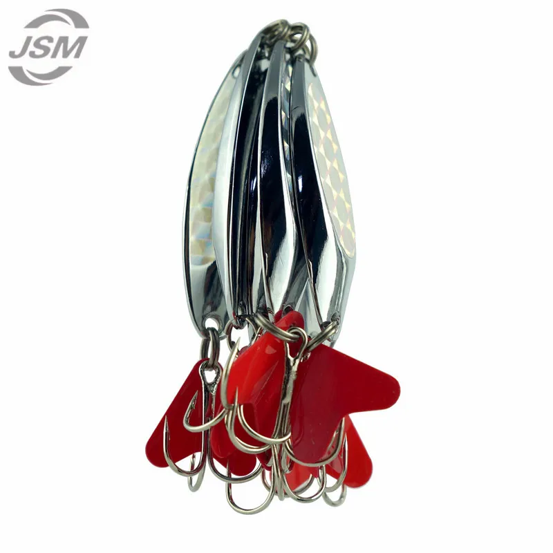 JSM-Señuelos de Pesca con cuchara de Metal duro, cebo giratorio de alambre de pesca de agua dulce para curricán, Wobblers de pesca de plata de China, 10 piezas - imagen 3
