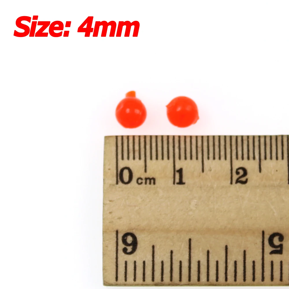 Bimoo 50 unids/bolsa 4mm suave realista salmón pez huevo mosca pez ovillo triple gancho vástago cebo UV naranja rojo - imagen 2