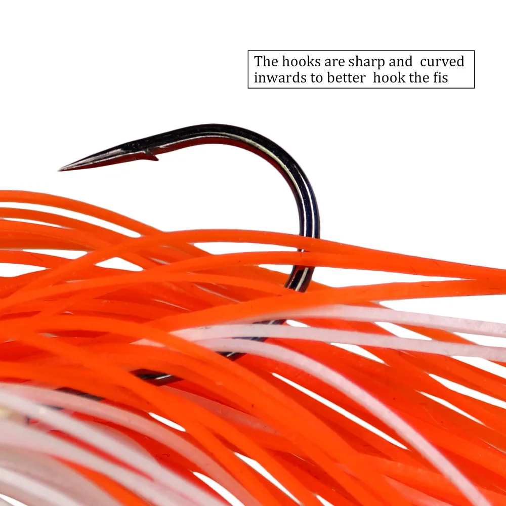 Señuelos de Pesca giratorios, 1 piezas, 12,8g/0,45 oz, con falda de silicona, para lubina con cuchillas de plantilla de natación - imagen 4