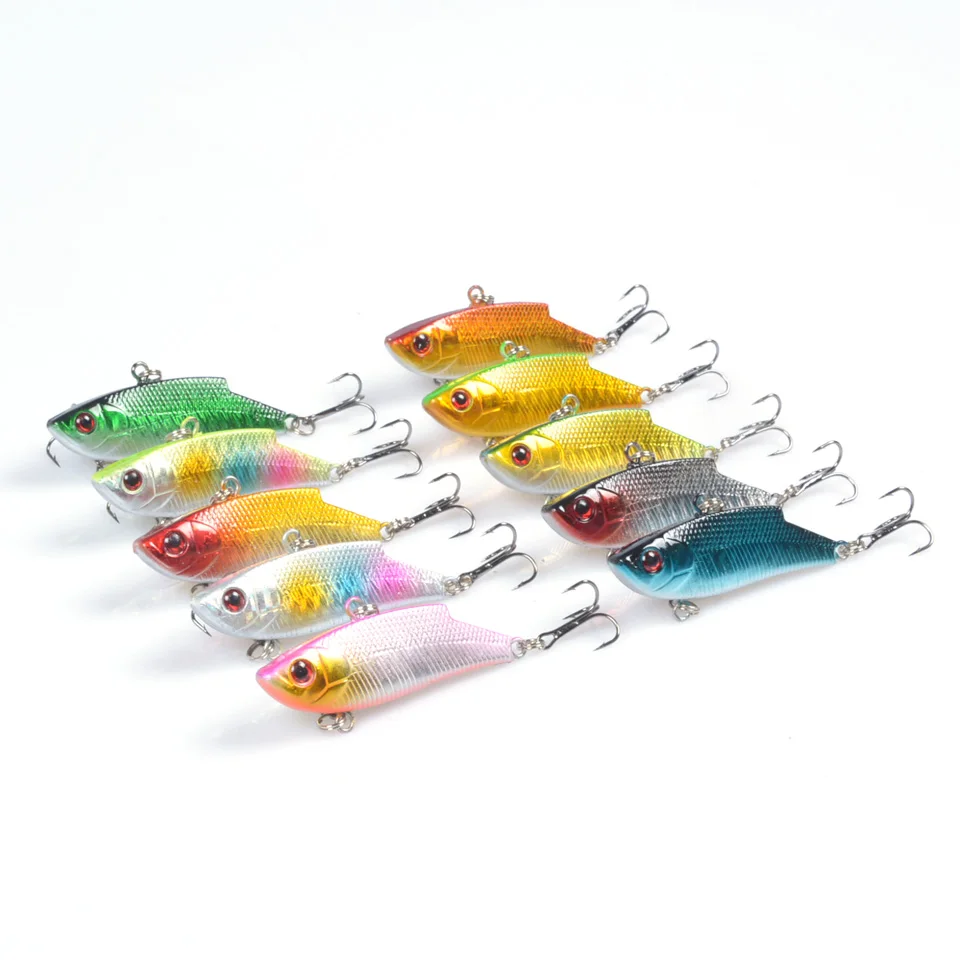 Señuelos artificiales de pesca con vibración, señuelo duro de mimbre, ganchos 6 1 Uds.