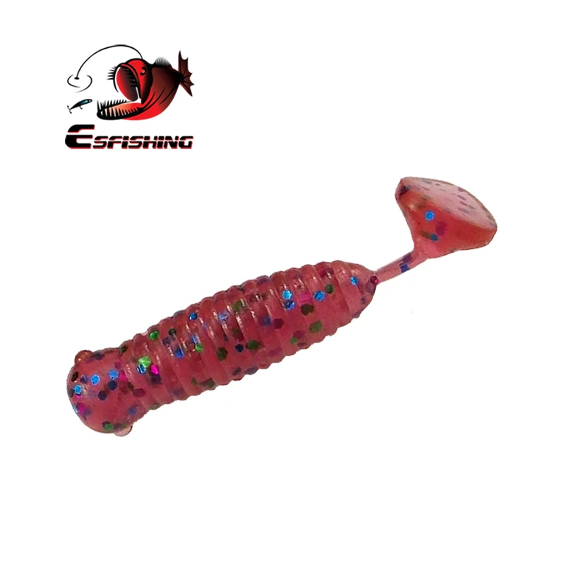 ESFISHING-señuelo de Pesca suave I Grub 45mm, aparejos de Pesca para trucha, lubina, Lucio, cebos de plástico artificiales Isca - imagen 2