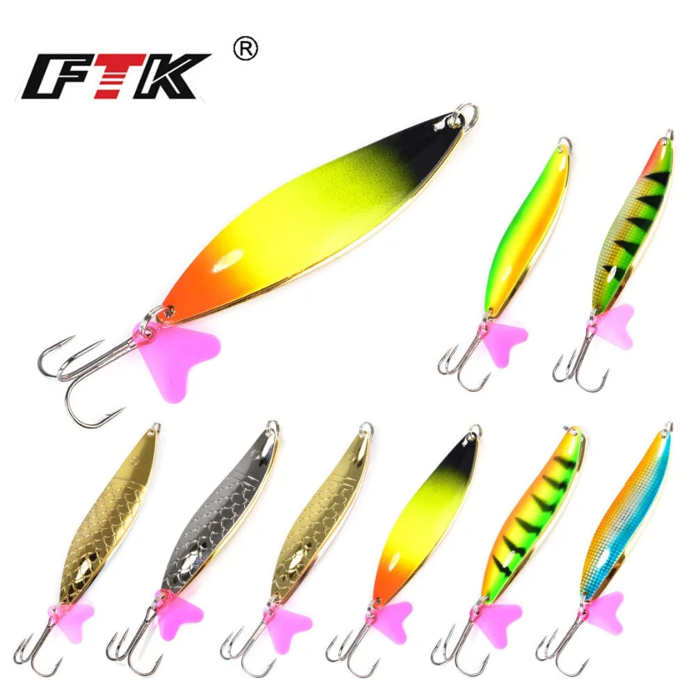 FTK-señuelo de pesca de doble cuchara, 24g, 28g, 35g, con anzuelo triple, Spinner de carpa, Jigging de Metal, cebo duro para pesca de Lucio, 1 ud. - imagen 2