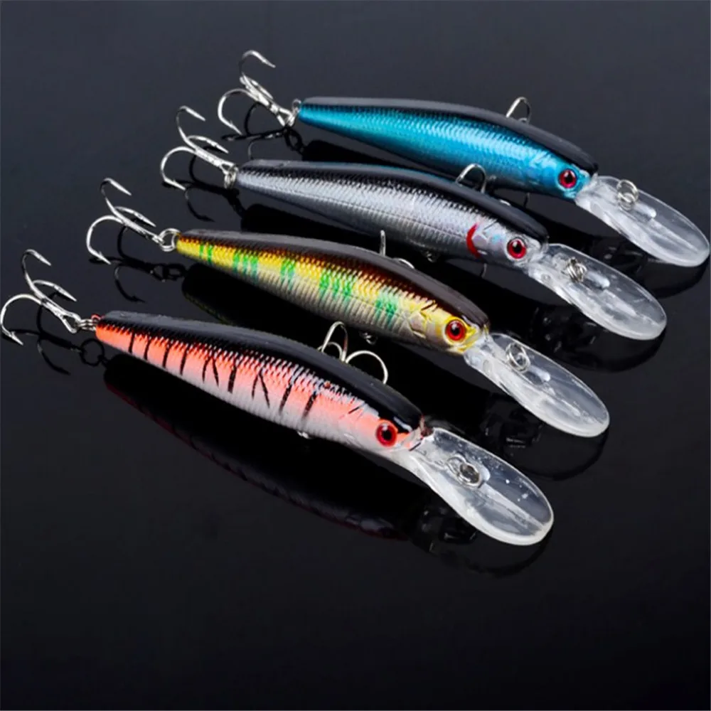 Señuelos de Pesca de pececillos, cebo duro de plástico de 12,5 cm y 14g, Crankbait Artificial, aparejos de pesca Wobbler, 1 unidad - imagen 5