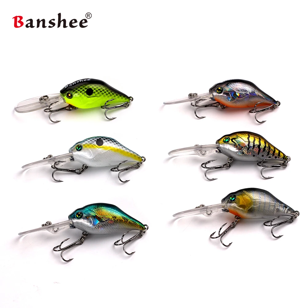 Banshee-Juego de señuelos Wobbler de 50mm y 10g, cebos de pesca para curricán, señuelo de Lucio, sonajero, buceo profundo, Crankbait Pulse Dive, 6 uds. - imagen 4