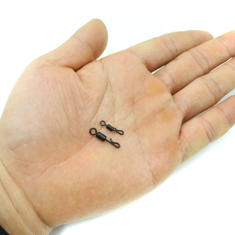 20 piezas giratorios de cambio rápido tamaño 8 11 negro mate antideslumbrante para aparejo de carpa accesorios de pesca de carpa accesorio de aparejos terminales - imagen 3