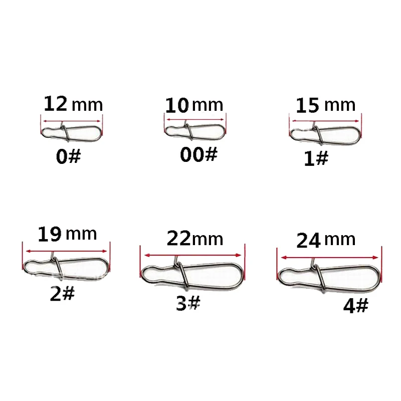 30 unids/lote gancho de acero inoxidable Clip rápido bloqueo Snap giratorio pesca anillos sólidos broches de seguridad conector de anzuelo de pesca aparejos de pesca
