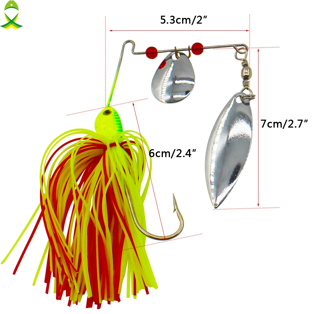 JSM-señuelo de pesca giratorio Jigging, cebo Artificial de agua salada con cuchara de Metal reflectante doble para aparejos de pesca, 5 unids/lote - imagen 5