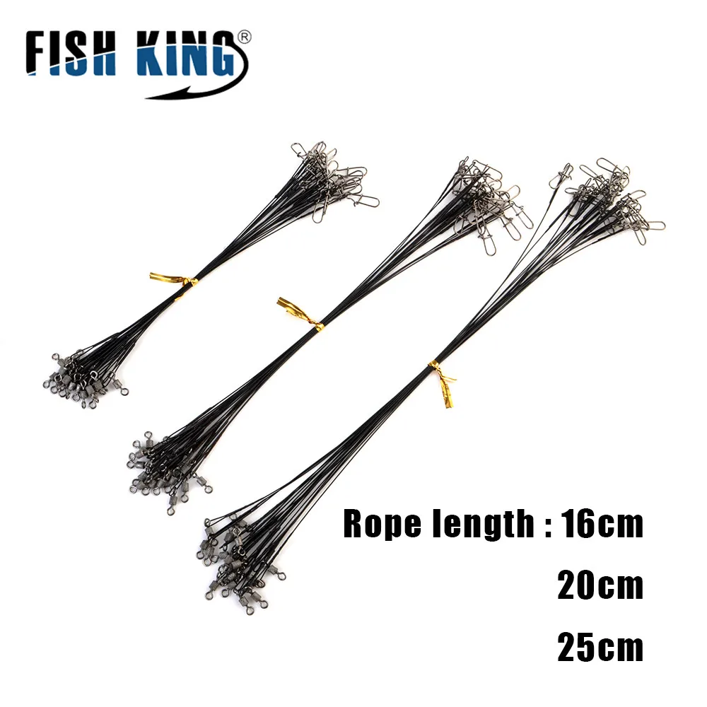 NGB 20 piezas 16/20/25cm correas líderes de alambre de acero antimordida para pesca 50LB con señuelo de pesca giratorio accesorios Lucio - imagen 3