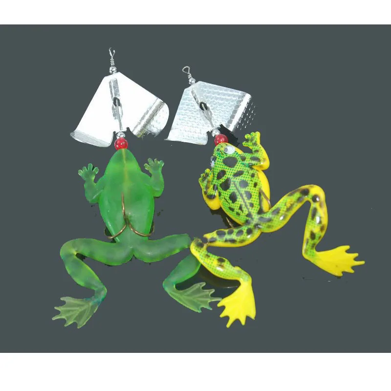 Señuelo de pesca ranas suaves 15g agua dulce señuelos blandos artificiales cebo de gusano rotación cuchara Spinner 1 pieza VENTA - imagen 2