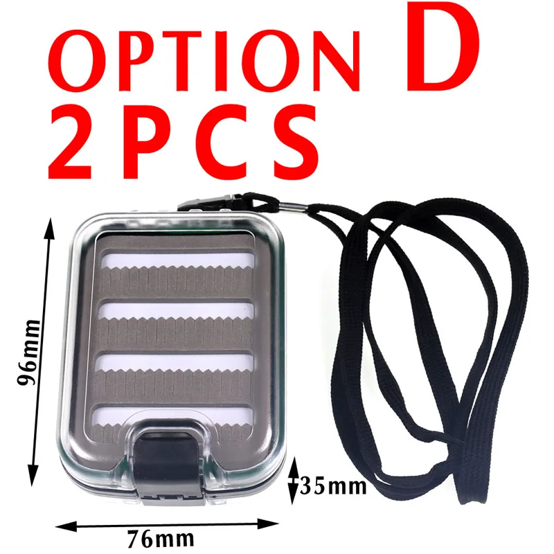 Bimoo-caja de mosca de pesca para Nymph, funda impermeable de bolsillo para pesca con mosca, trucha húmeda y seca, 2 uds. - imagen 5