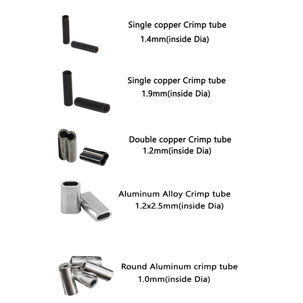 Manguito de crimpado de pesca, 500 unids/caja, tubo de cobre, alambre de aluminio, manguitos de conector, accesorios de pesca - imagen 2